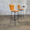 Pair of Iron & Wood Barstools by Arthur Umanoff