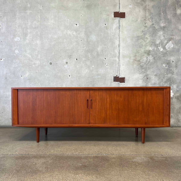 Teak Tambour Door Sideboard Designed by Carlo Jensen for Hundevad & Co.