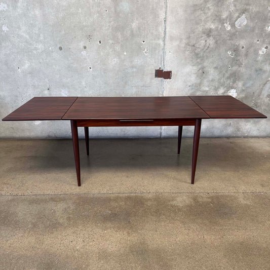 Mid Century Rosewood Extendable Draw Leaf Danish Table