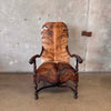 1890's American Chair With New Cowhide Upholstery