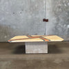 Vintage Post Modern Geometric Marble Coffee Table Product Image
