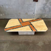 Vintage Post Modern Geometric Marble Coffee Table Product Image