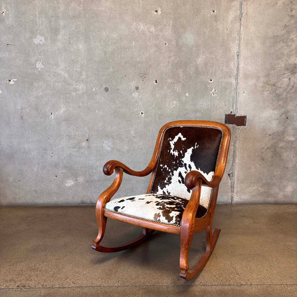 1930's Rocking Chair With New Cowhide Product Image