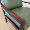 Frederick Kayser Model 935 Rosewood Lounge Chair in Green Leather