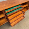 Peter Louig Mid Century Wooden Teak Tambour Door Credenza
