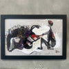 1962 Japanese Abstract Triptych w/ Illegible Signatures
