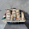 Vintage Torch Cut Steel "Taninos" Italian Restaurant Sail Ship Display
