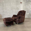 1970's Plush Chair w/Footstool