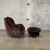 1970's Plush Chair w/Footstool