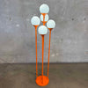 1970's Five Light Cascading Ball Globe Orange Floor Lamp