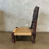 Traditional Indian Carved Pidha Folding Low Chair