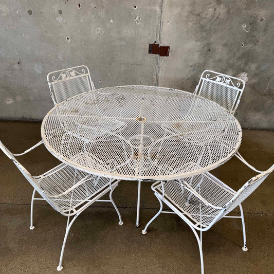 Vintage Mid Century Modern Irion Mesh Patio Set