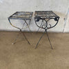Pair of Vintage Mesh + Iron Stacking Patio Side Tables