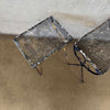 Pair of Vintage Mesh + Iron Stacking Patio Side Tables