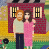 1970's Needle Point Art w/Oak Frame