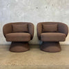 Pair of Brown Boucle Style Swivel Chairs Product Image