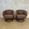 Pair of Brown Boucle Style Swivel Chairs Product Image