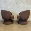 Pair of Brown Boucle Style Swivel Chairs Product Image