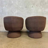 Pair of Brown Boucle Style Swivel Chairs Product Image