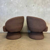 Pair of Brown Boucle Style Swivel Chairs Product Image
