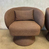 Pair of Brown Boucle Style Swivel Chairs Product Image