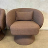 Pair of Brown Boucle Style Swivel Chairs Product Image