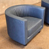 Pair of Italian Leather Lounge Chairs by Mariani
