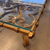 Mid Century Hollywood Regency Glass Top Coffee Table