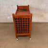 Vintage Mid Century Modern Teak Bar Cart With Interchangeable Shelving