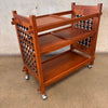 Vintage Mid Century Modern Teak Bar Cart With Interchangeable Shelving