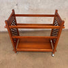 Vintage Mid Century Modern Teak Bar Cart With Interchangeable Shelving