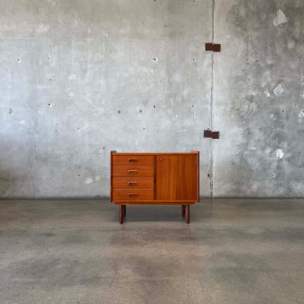 Mid Century Teak Credenza With Original Key - Made in Norway 1960s #1
