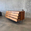 Walnut& Brass Double Dresser By Jens Risom & Chris Hardy For DWR