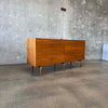 Walnut& Brass Double Dresser By Jens Risom & Chris Hardy For DWR