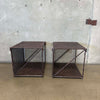 Pair of French Style Perforated Metal Accent Tables