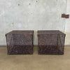 Pair of French Style Perforated Metal Accent Tables