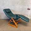 Vintage Green Leather Nepsco Backsaver Zero Gravity Lounge Chair Product Image
