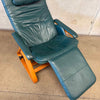 Vintage Green Leather Nepsco Backsaver Zero Gravity Lounge Chair Product Image