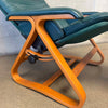 Vintage Green Leather Nepsco Backsaver Zero Gravity Lounge Chair Product Image