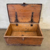 Primitive Wood Storage Chest With Metal Hardware
