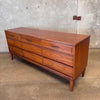 Vintage Mid Century Modern Walnut Nine Drawer Dresser By Dixie