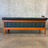 Vintage Mid Century Modern Teak & Green Leather Sofa By Hjellegjerde Mobler