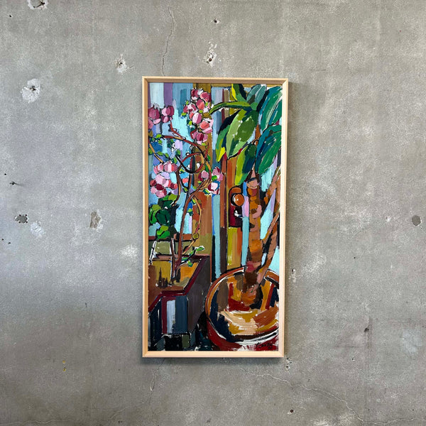 Mid Century Modern Untitled Acrylic on Board Painting by Pierre Lawton (1933)