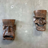 Vintage Set of Oversized Wooden Comedy & Tragedy Masks C.1960s