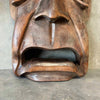 Vintage Set of Oversized Wooden Comedy & Tragedy Masks C.1960s