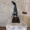 Signed Bronze Sculpture of Horse Mounted on Marble Base