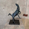 Signed Bronze Sculpture of Horse Mounted on Marble Base