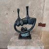 Anonymous Family Bronze Statue of Man, Woman, & Child on Marble Base - Signed