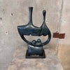 Anonymous Family Bronze Statue of Man, Woman, & Child on Marble Base - Signed