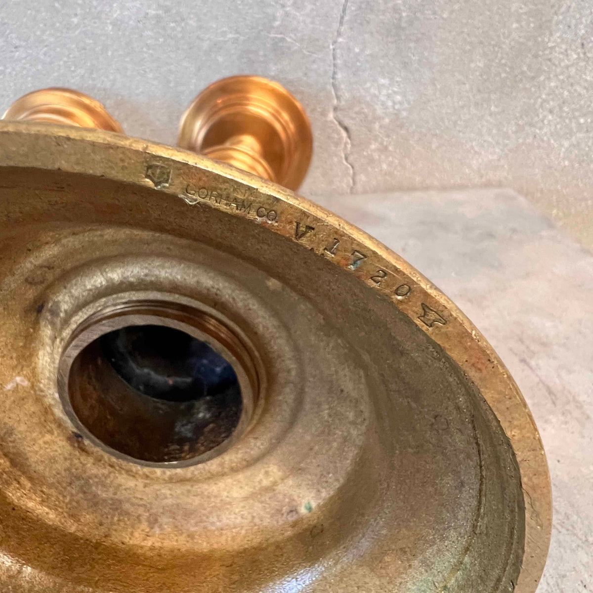 Pair of Large Gorham Brass Candlesticks